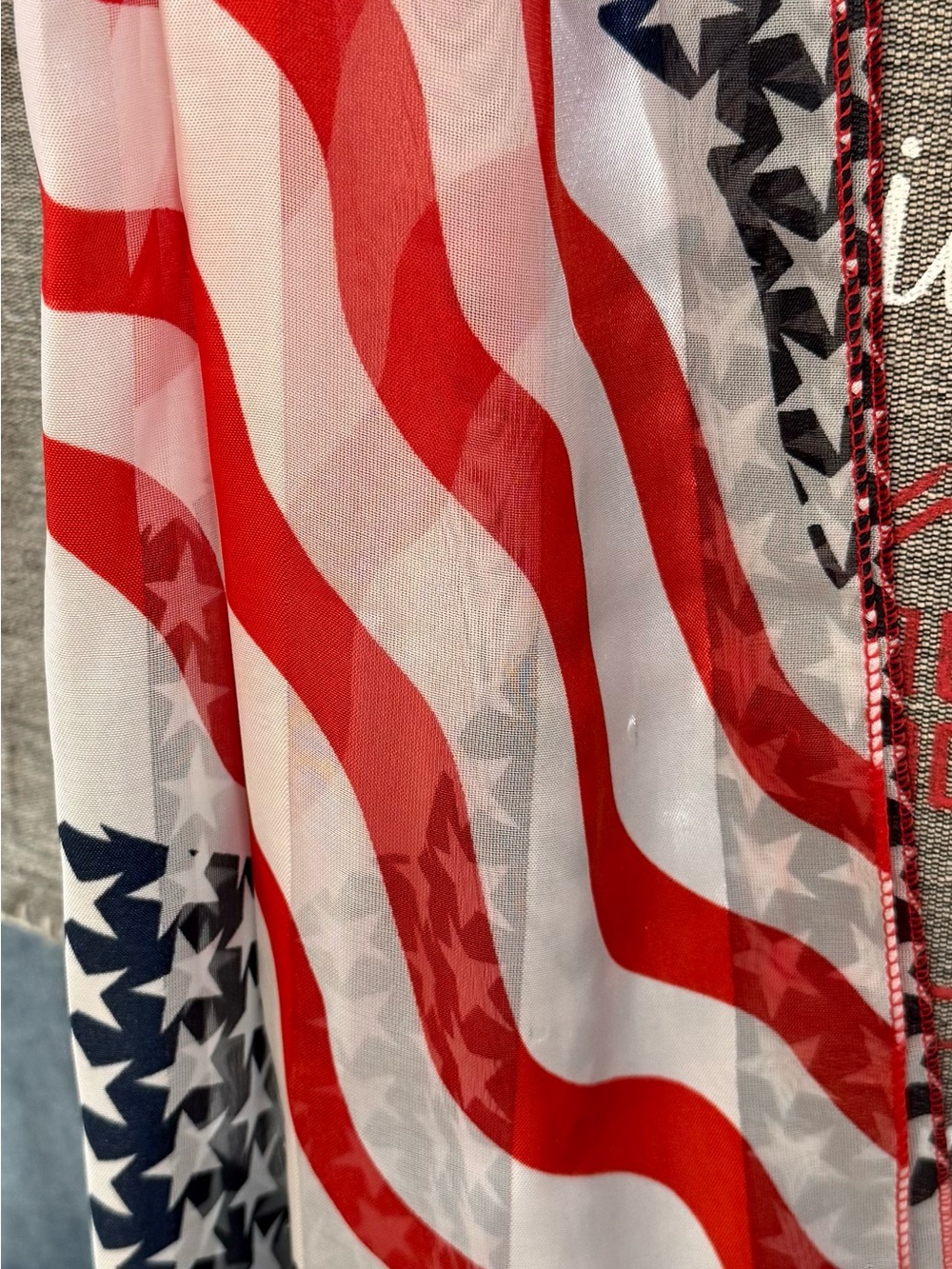 Kids Sleeveless USA Flag Print Scarf- Red, White & Blue